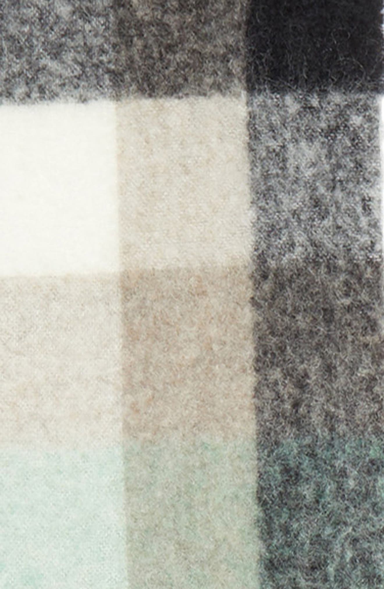Acne Studios Vally Plaid Alpaca, Wool & Mohair Blend Scarf in Green/Grey/Black at Nordstrom - 5