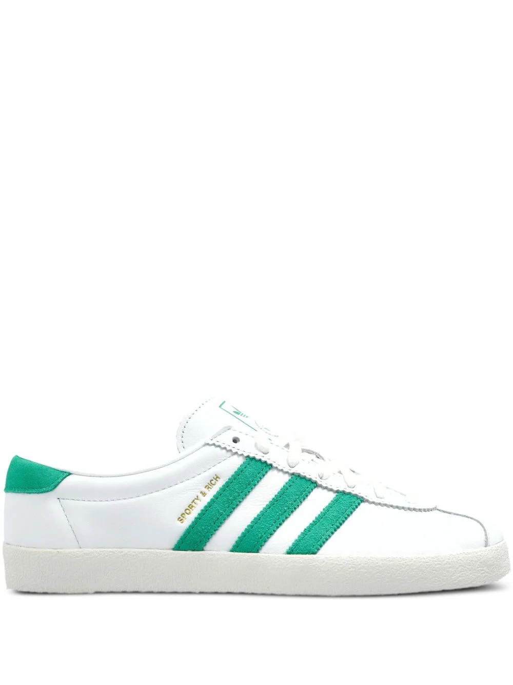 leather three-stripe trainers - 1