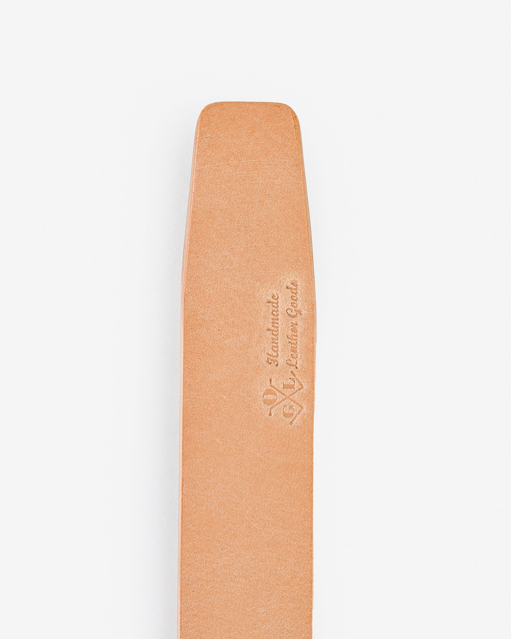 OGL-BELT-SQ-NAT OGL Square Brass ‘Prongless’ Buckle Leather Belt - Natural - 4