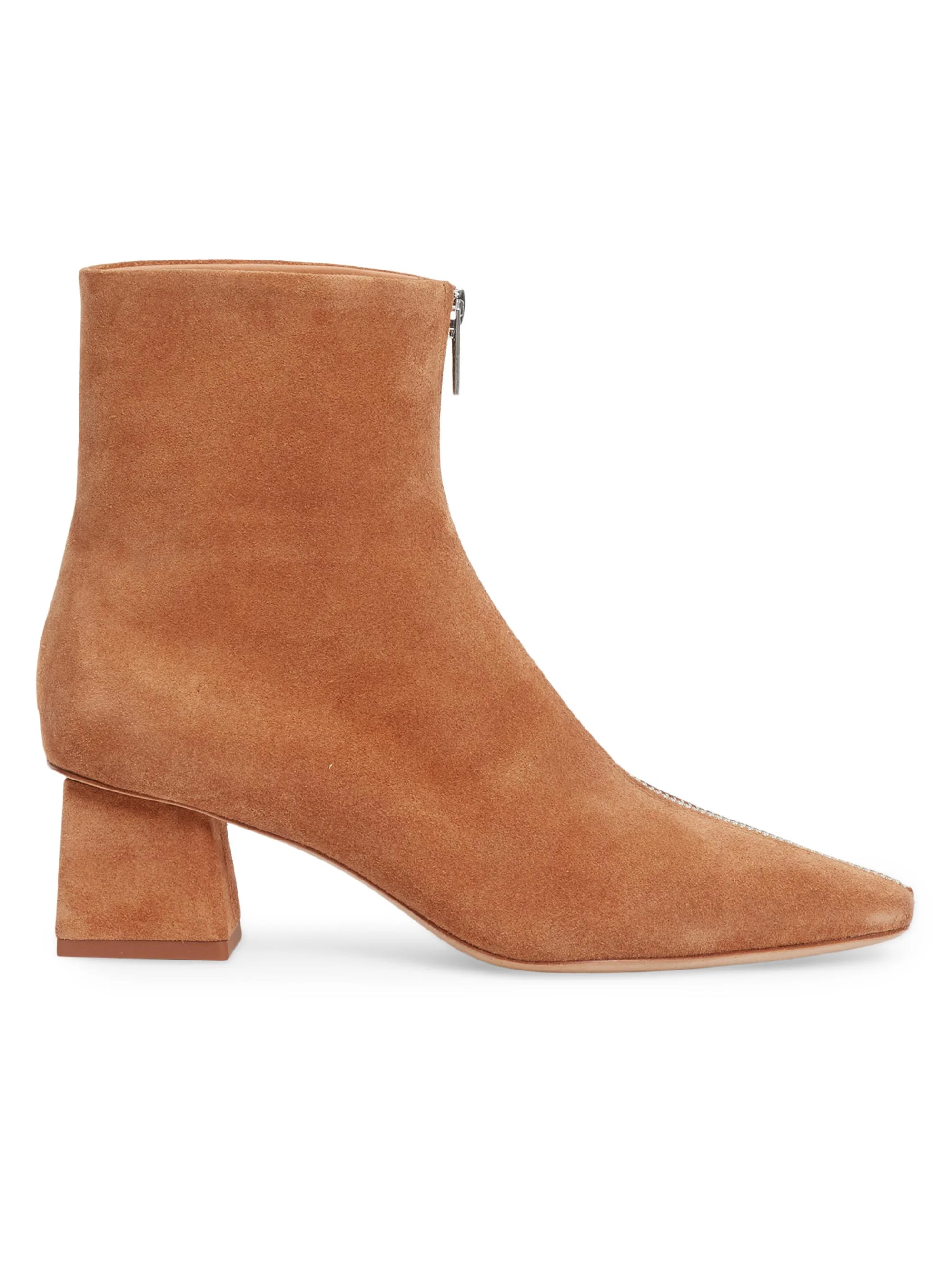 Women's Ryder 50MM Suede Block-Heel Boots - Chestnut - 1