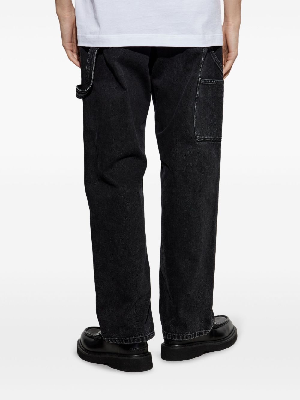 appliqué straight jeans - 3