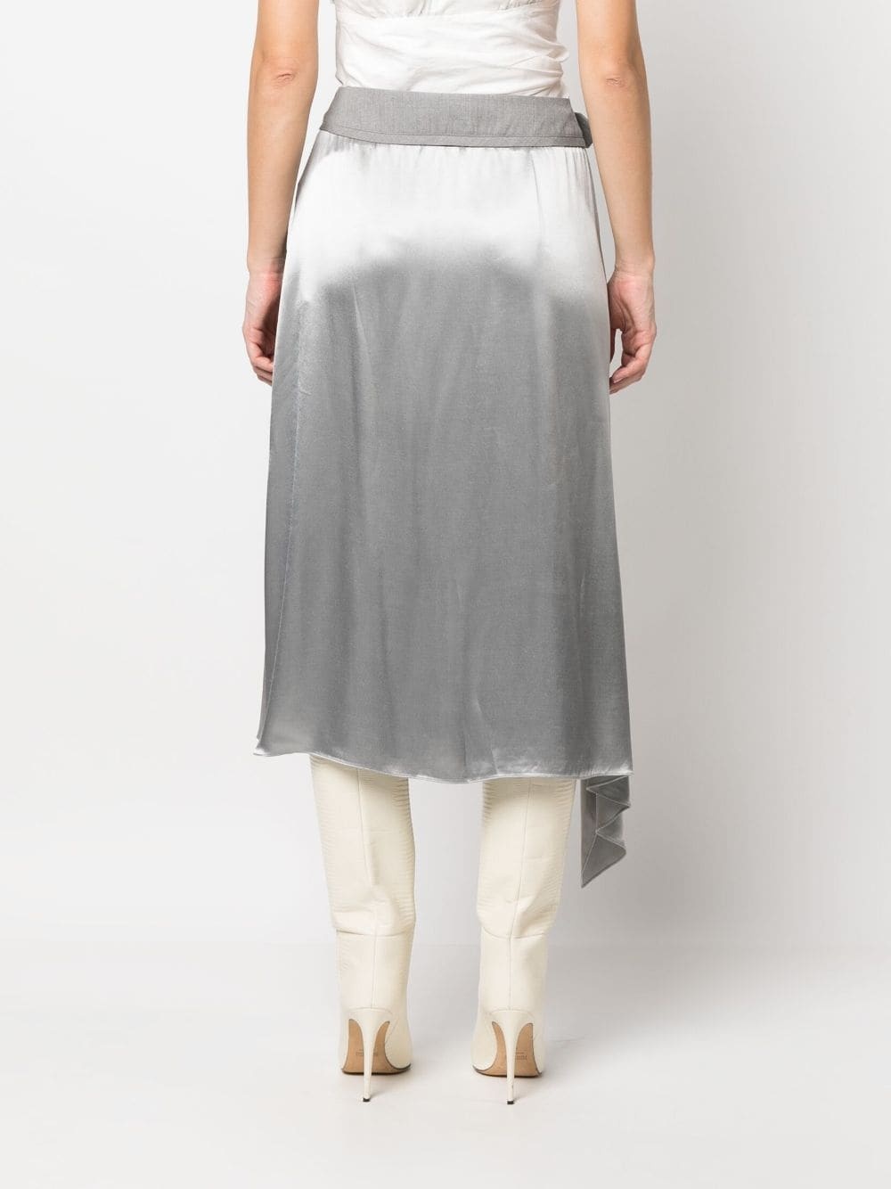 satin-finish midi skirt - 4