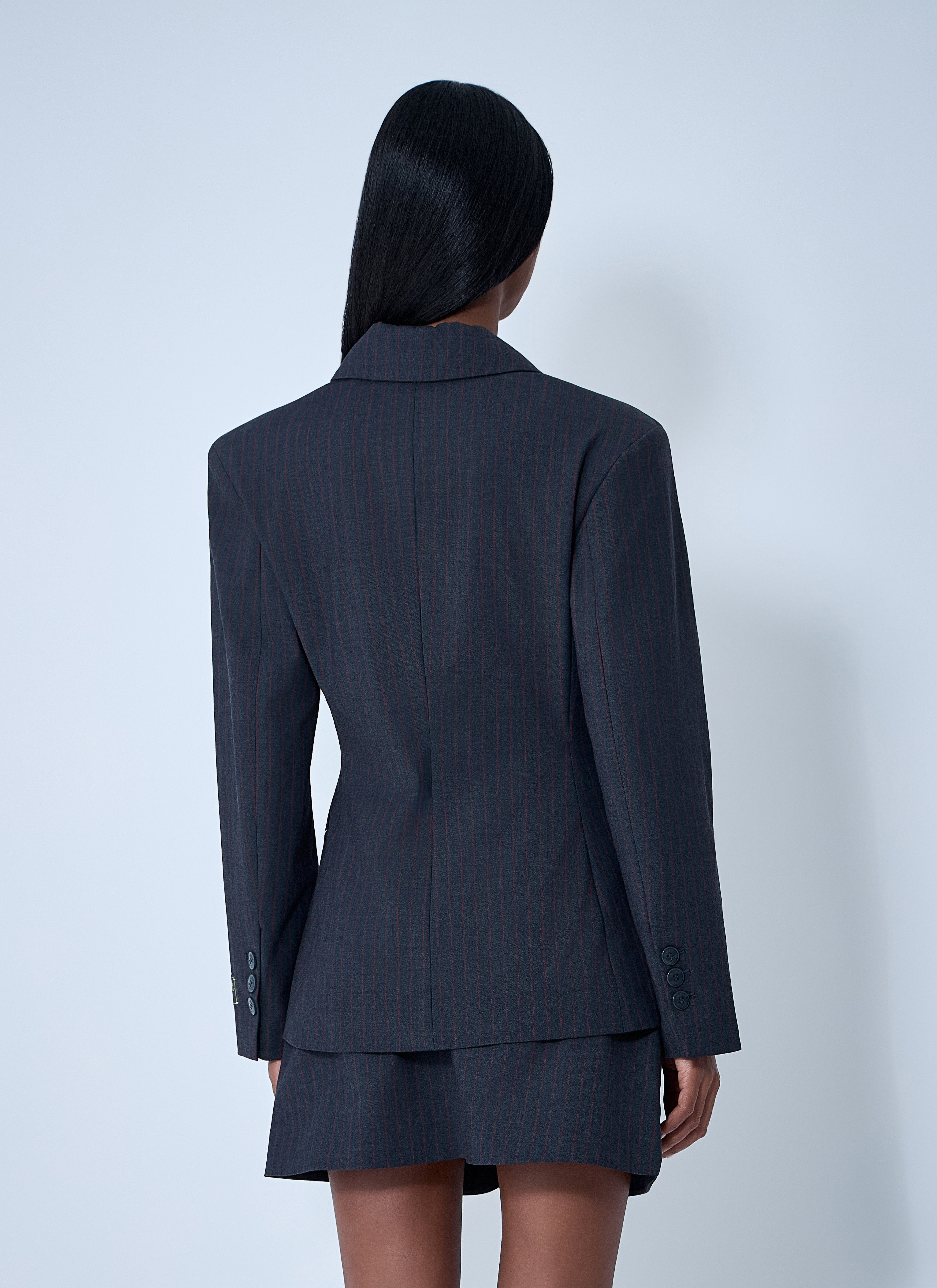 Ganni Women Stretch Stripe Single-Breasted Blazer - 4