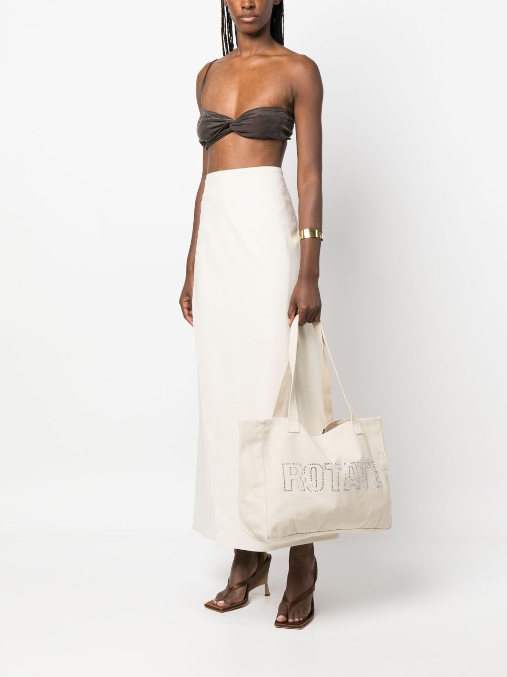 logo-embellished organic-cotton tote bag - 2