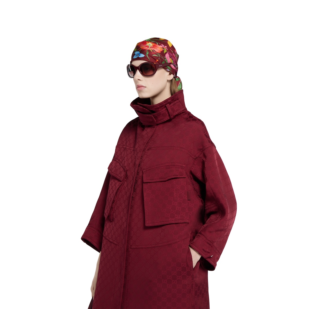 GG fabric jacquard coat - 5