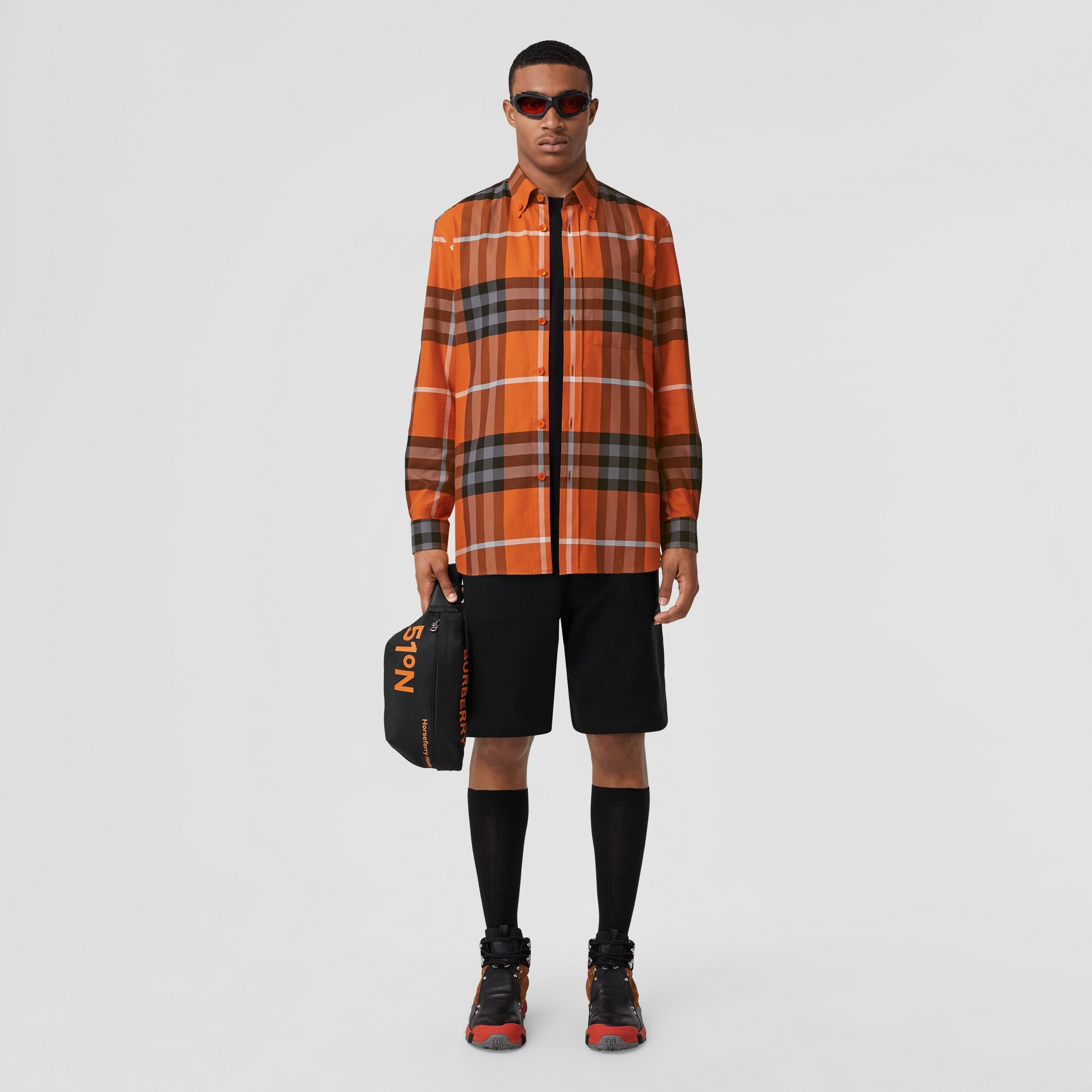 Exaggerated Check Cotton Poplin Shirt - 4