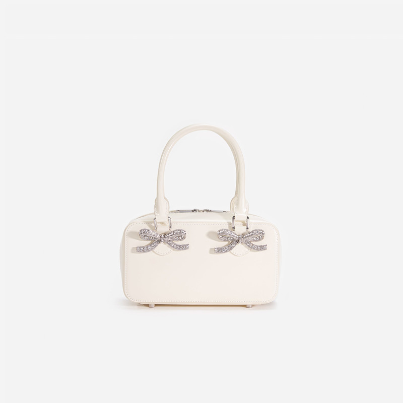 Cream Leather Mini Tote Bag 1