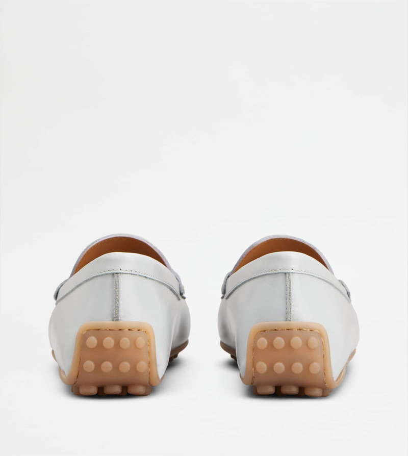 Tod's CITY GOMMINO DRIVING SHOES IN LEATHER - GREY outlook