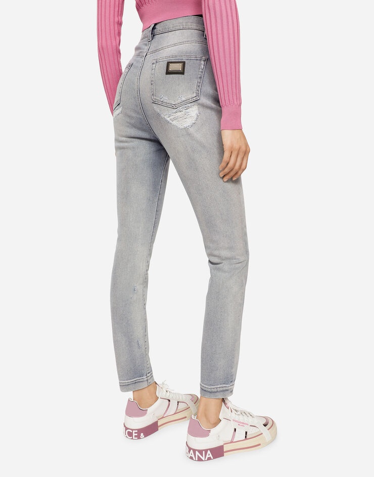 Light blue denim Grace jeans with ripped details - 4