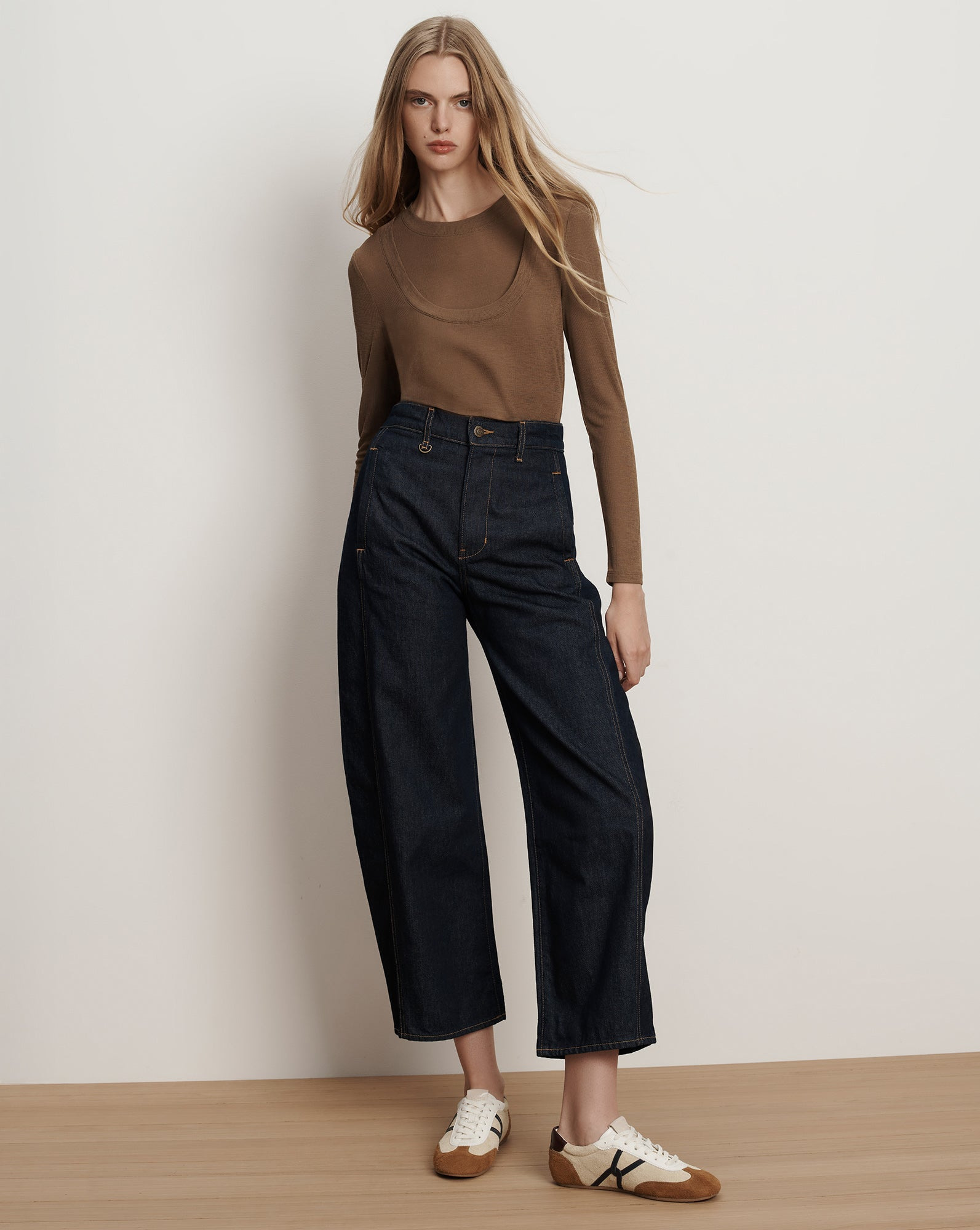 RYDER ADJUSTABLE BUTTON HEM BARREL JEAN - 2