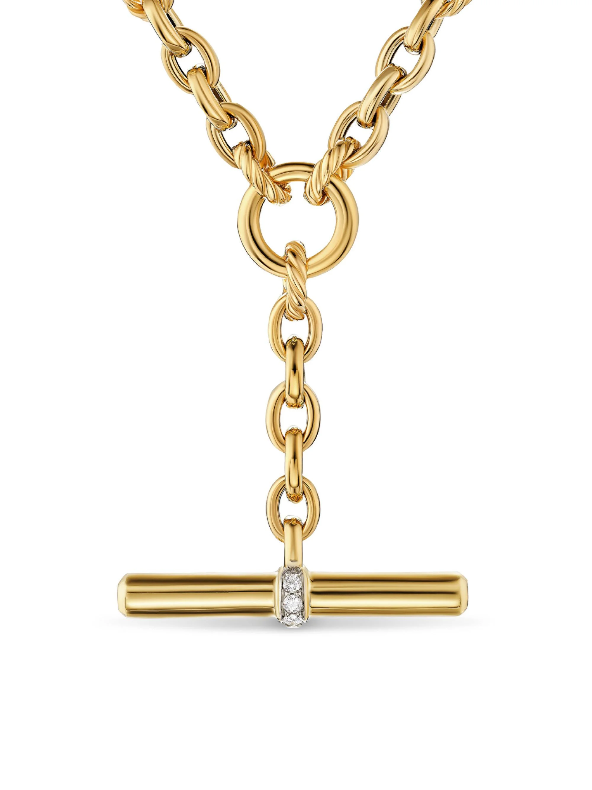 Women's DY Mercer Petite Toggle Chain Necklace in 18K Yellow Gold - Diamond - 1