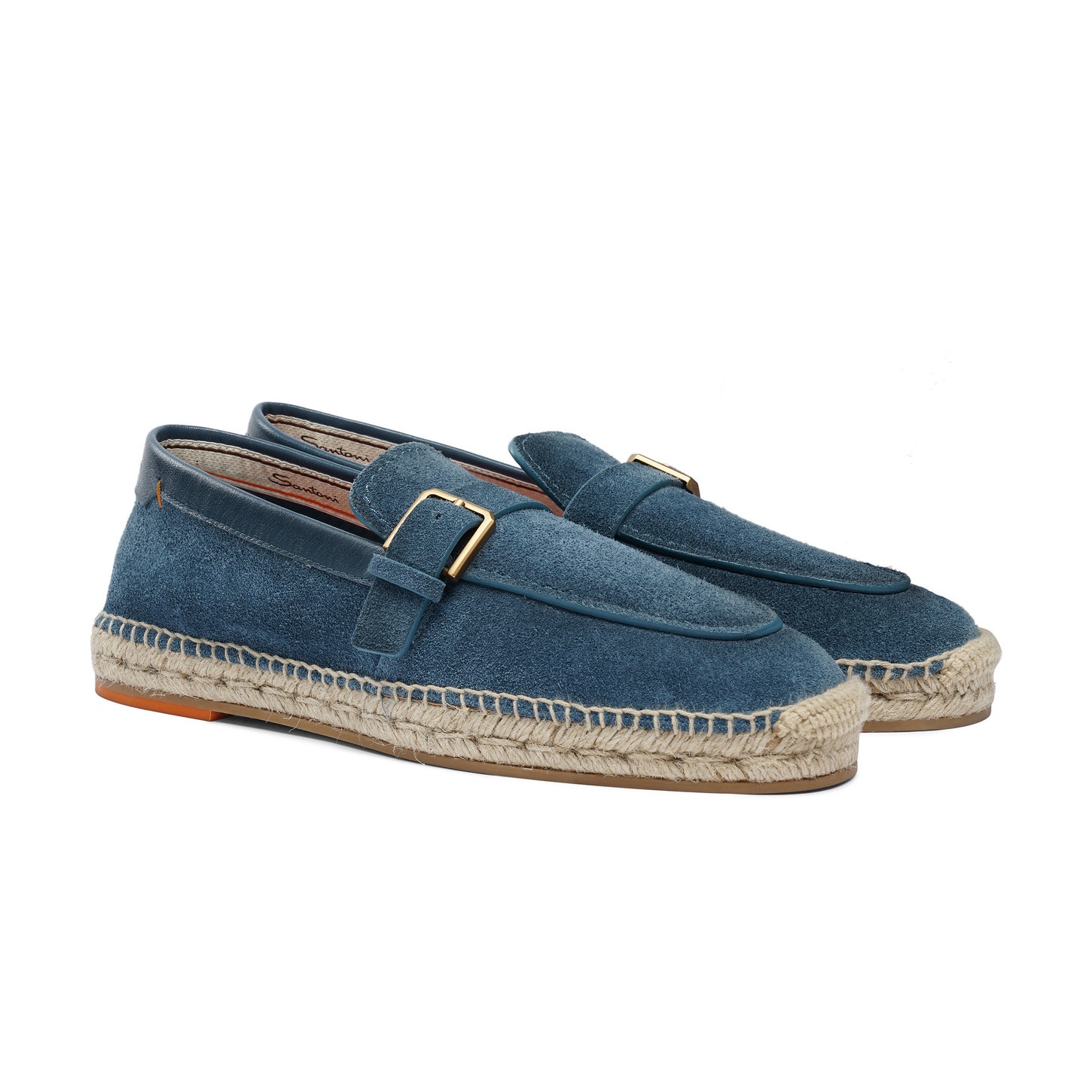Men's blue suede single-buckle espadrillas - 3