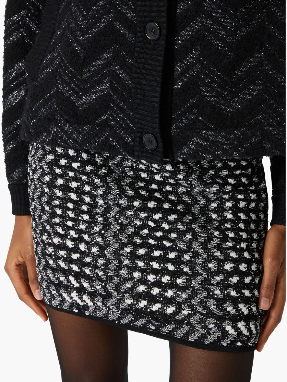 Zigzag lamé slub mini skirt - 5
