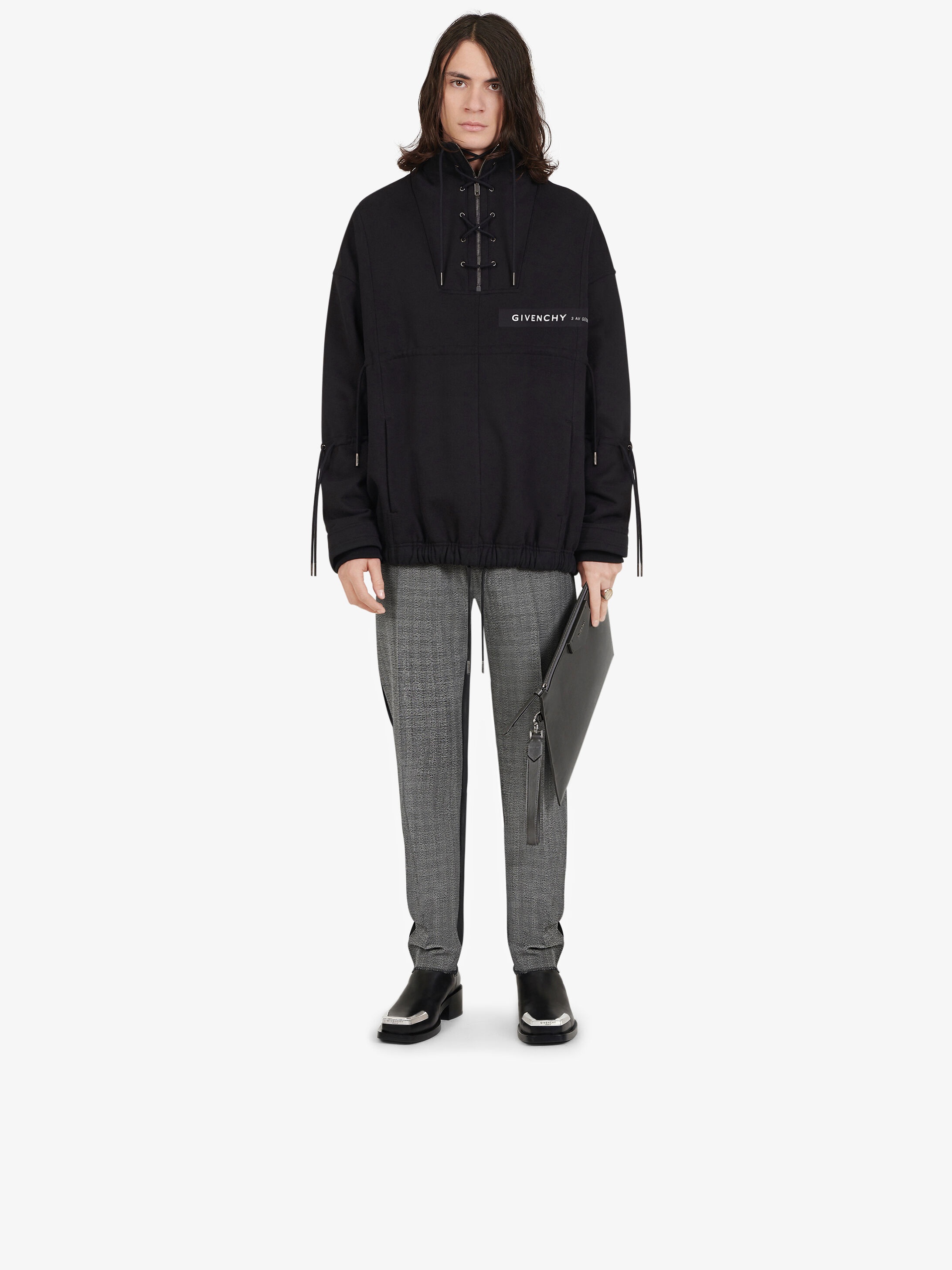 GIVENCHY ADDRESS band oversized lace up sweatshirt - 3