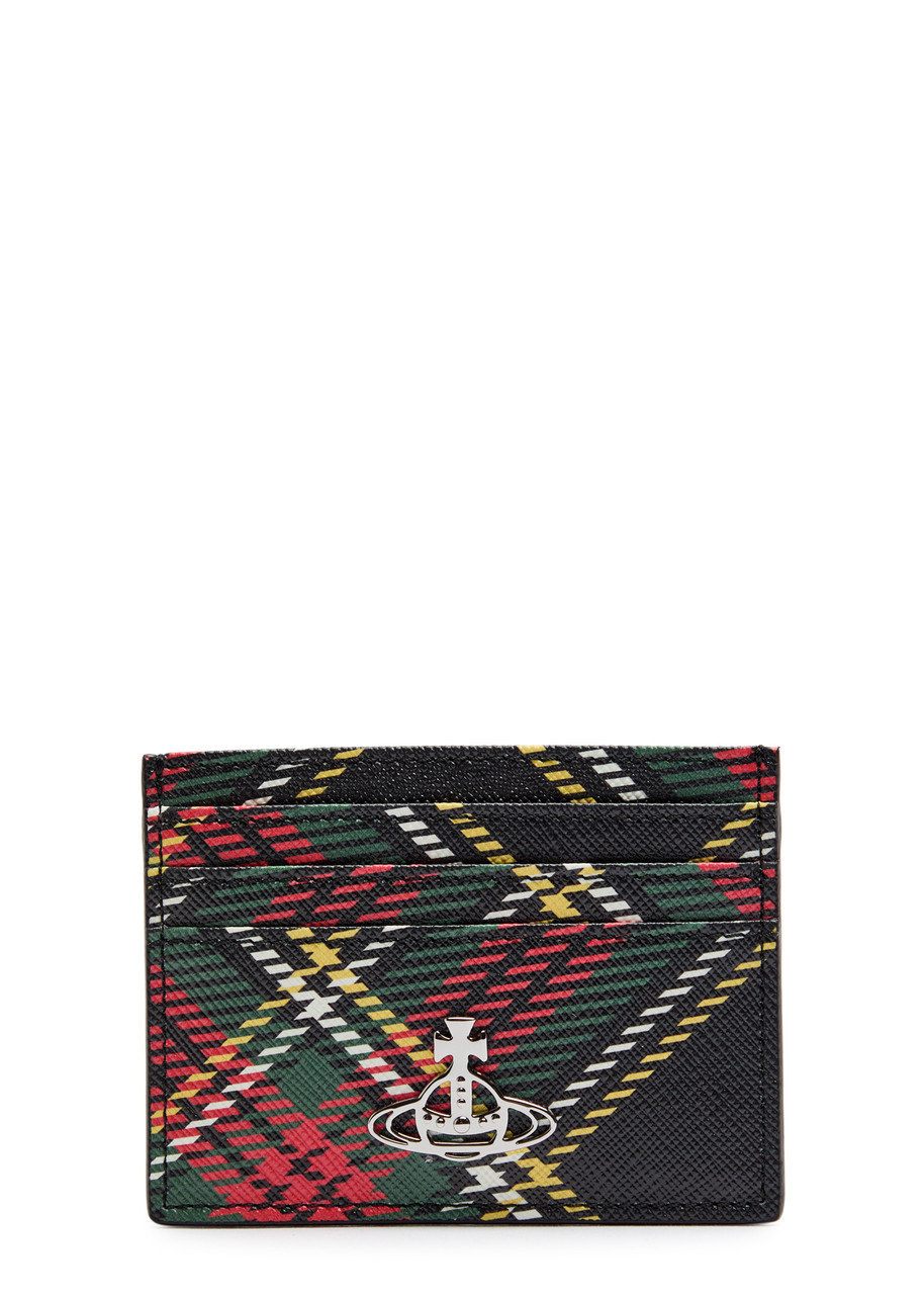 Vivienne Westwood Tartan-print Faux Saffiano Leather Card Holder - 1