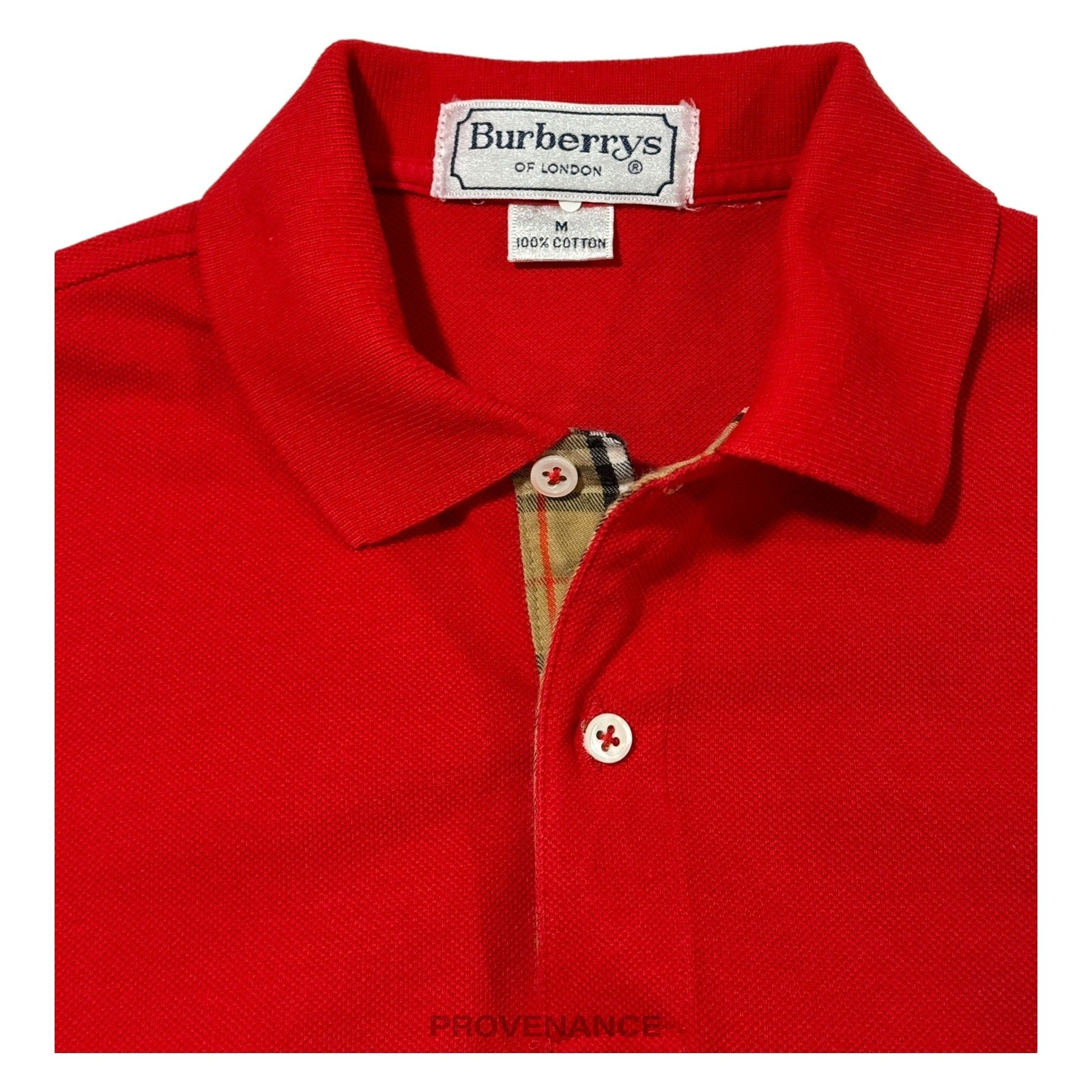 Burberry Sports Long Sleeve Polo Shirt - Red Nova Check M - 3