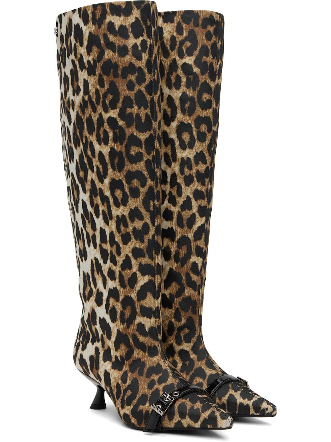 Tan & Black Eyelets Slouchy High Shaft Tall Boots - 4