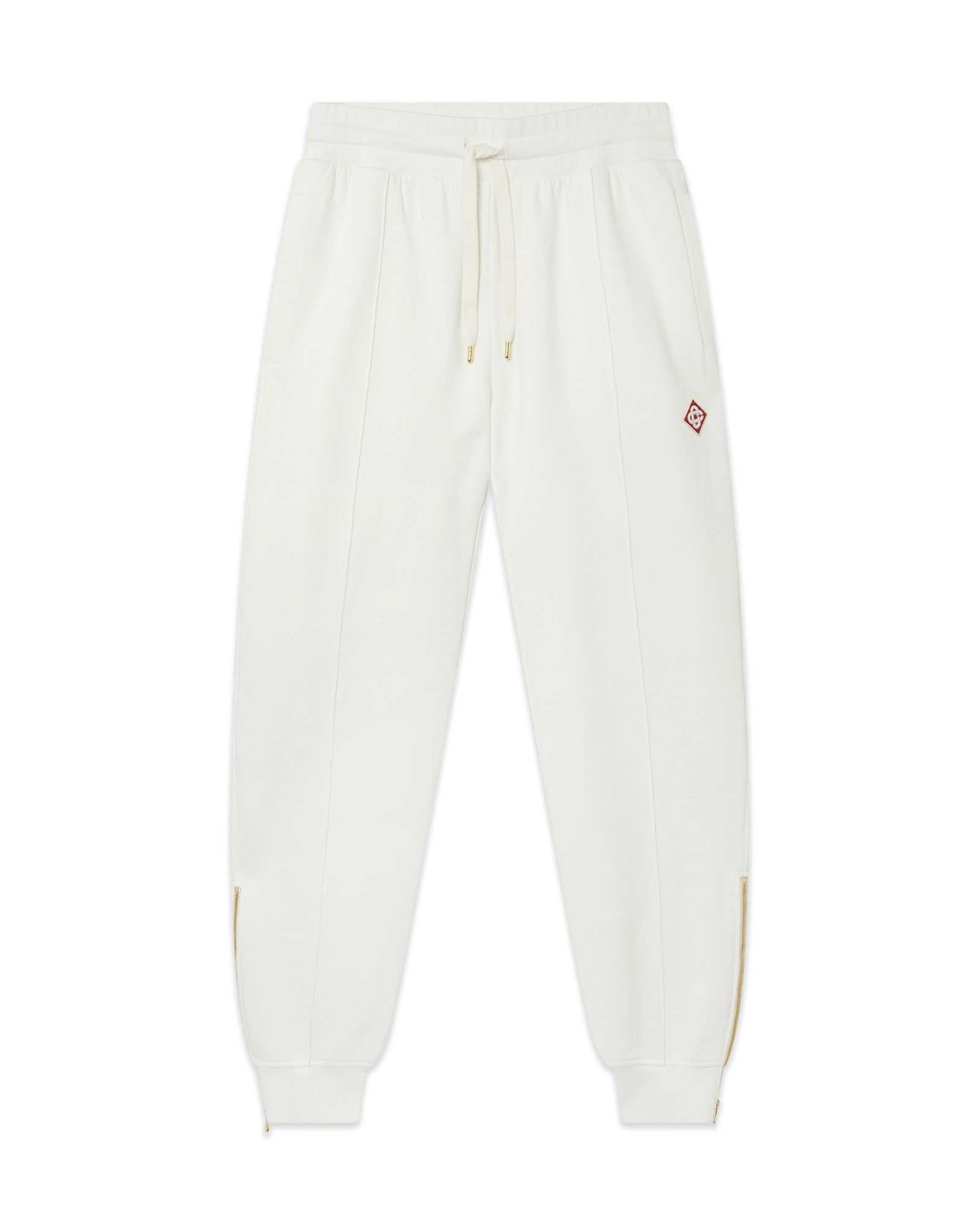White Zip Hem Sweatpant - 1