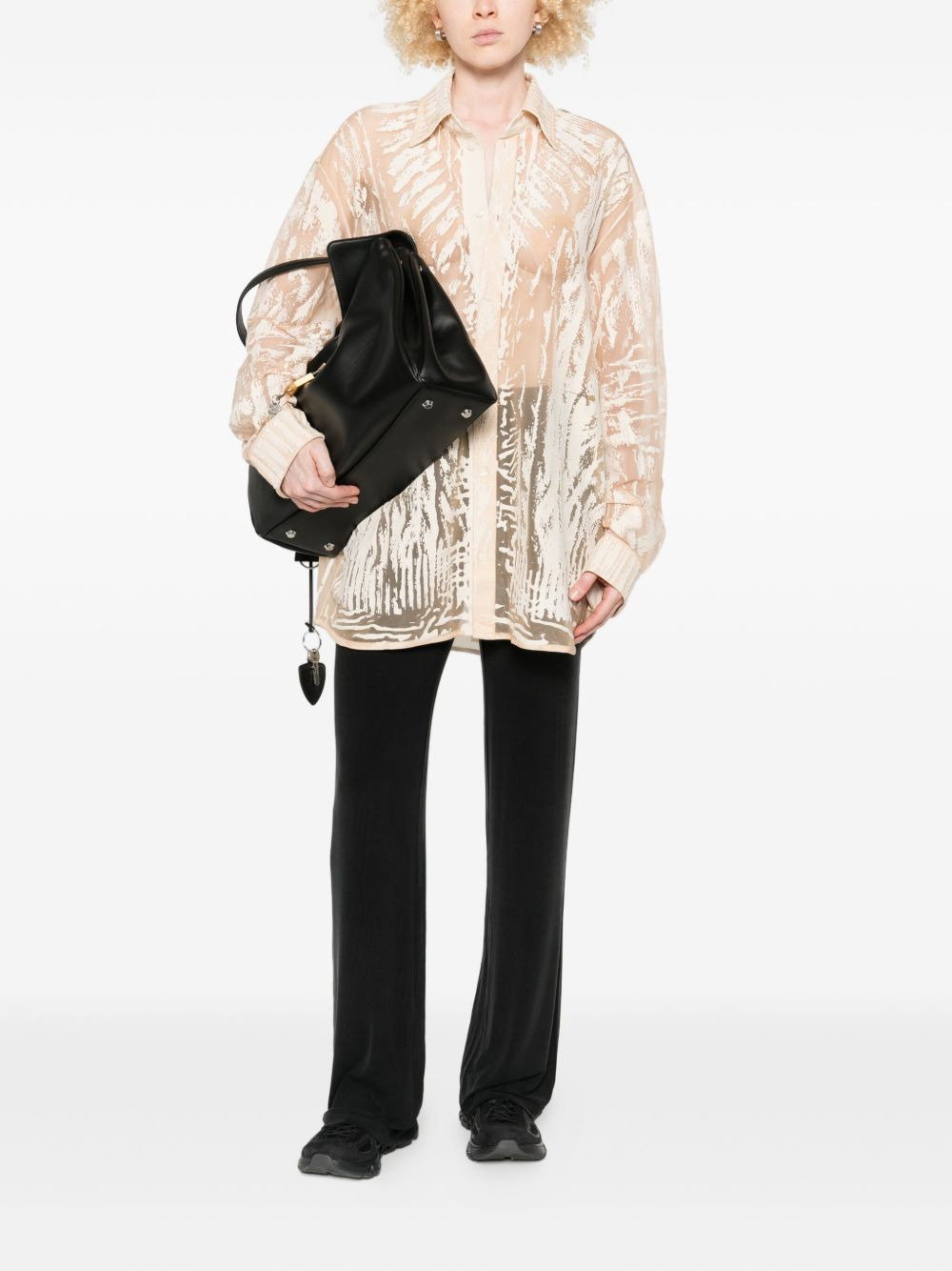 abstract-print long-sleeve blouse - 2