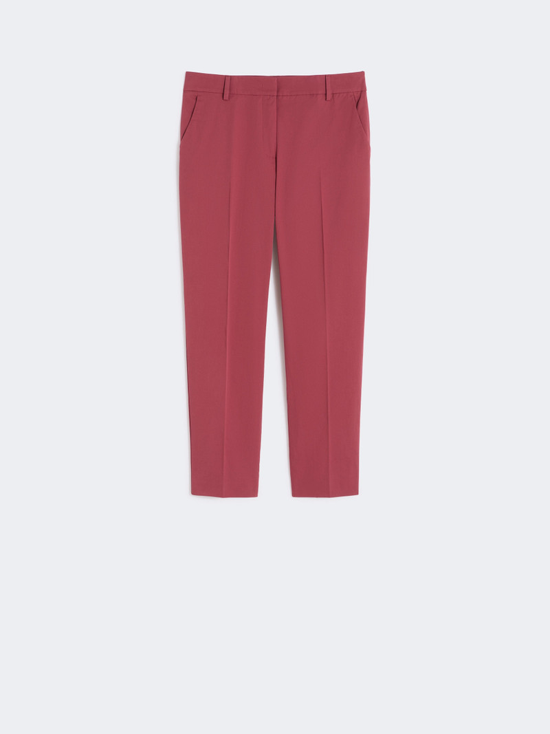 CECCO Slim-fit stretch cotton trousers - CHERRY 1