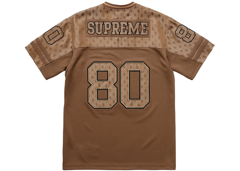 Supreme Supreme Monogram Football Jersey Brown outlook