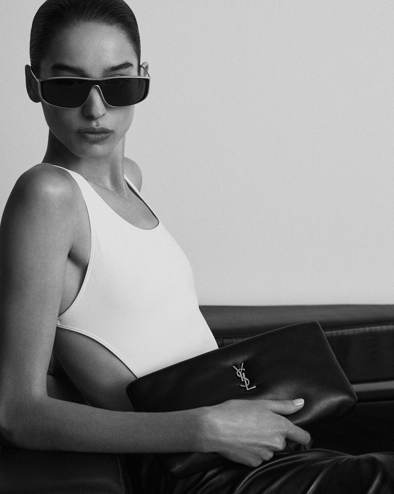 SAINT LAURENT calypso long pouch in lambskin outlook