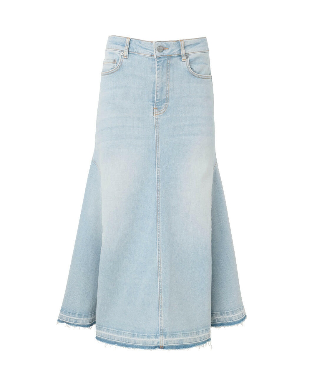 LIGHT BLUE DENIM MIDI SKIRT - 1