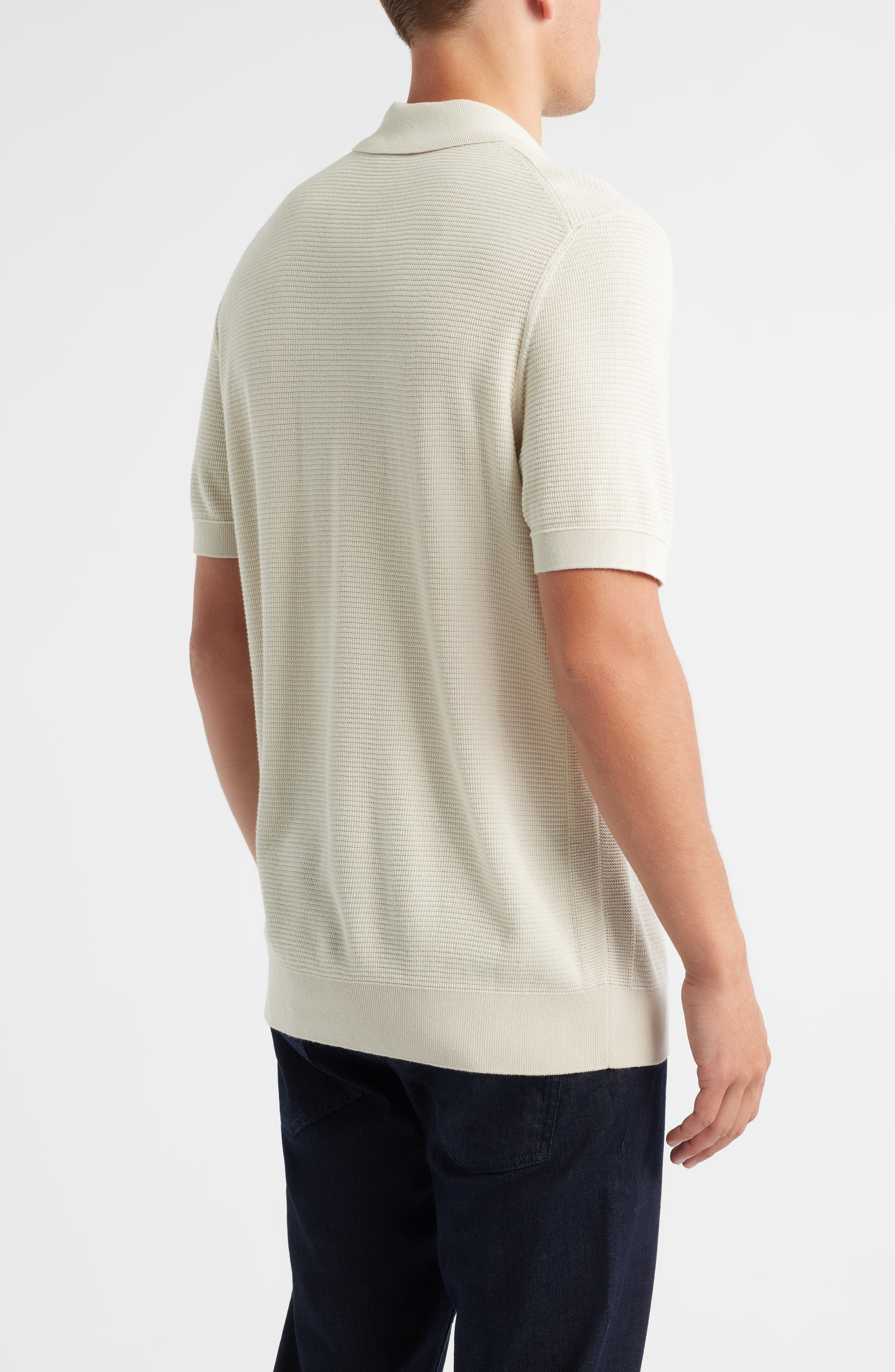 BOSS Iannotti Cotton Blend Polo in Open White at Nordstrom - 2