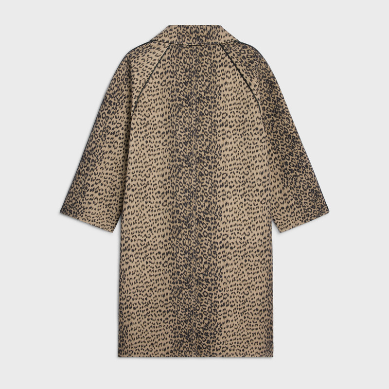 CELINE laminated coat IN leopard cotton outlook