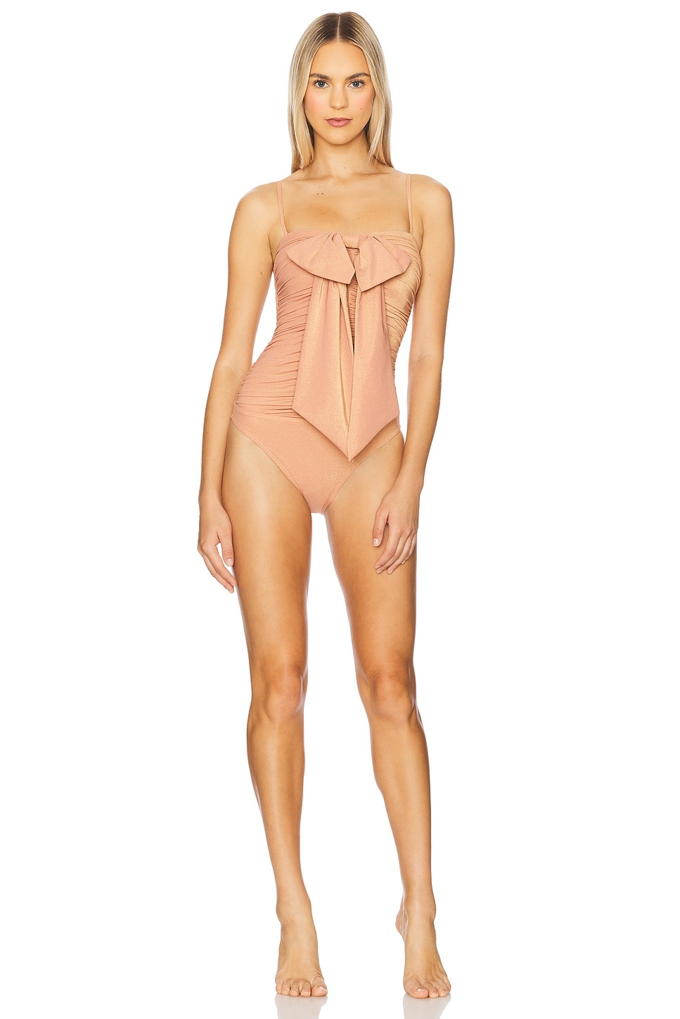 Coco Metallic Drape Bow One Piece Swimsuit - 2