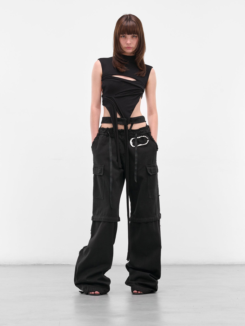 OTTOLINGER Black Deconstructed Cargo Pants outlook