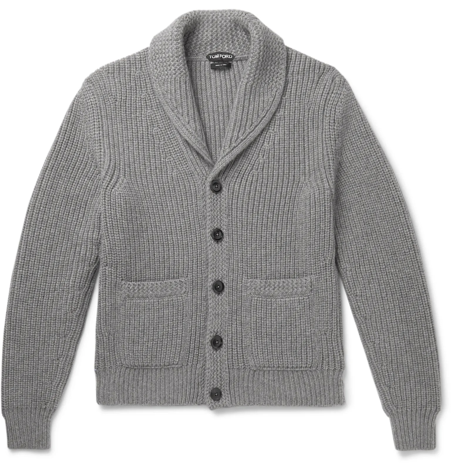 Slim-Fit Shawl-Collar Ribbed Cashmere and Mohair-Blend Cardigan - 1