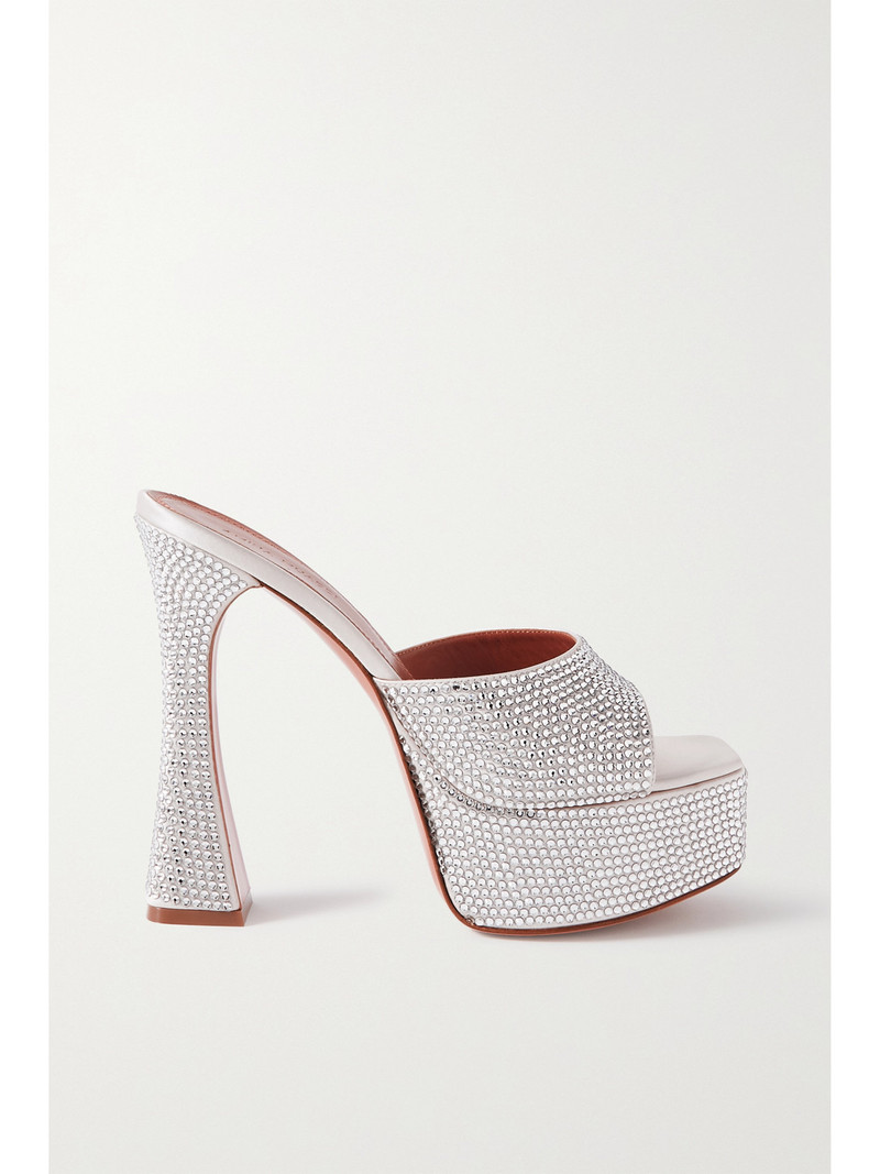 Dalida Crystal-embellished Satin Platform Sandals 1