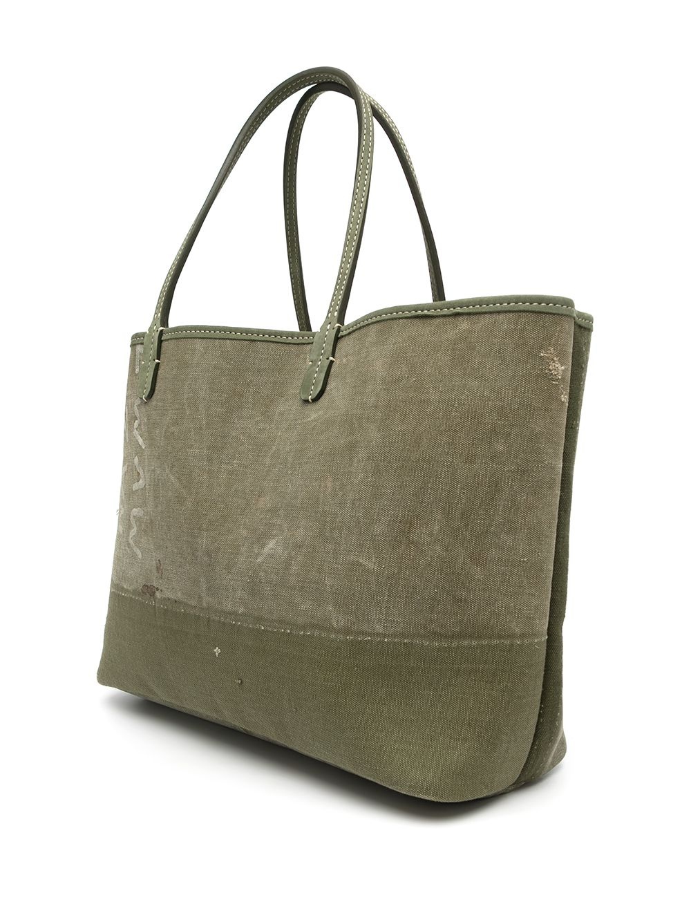 logo-print military canvas tote bag - 3