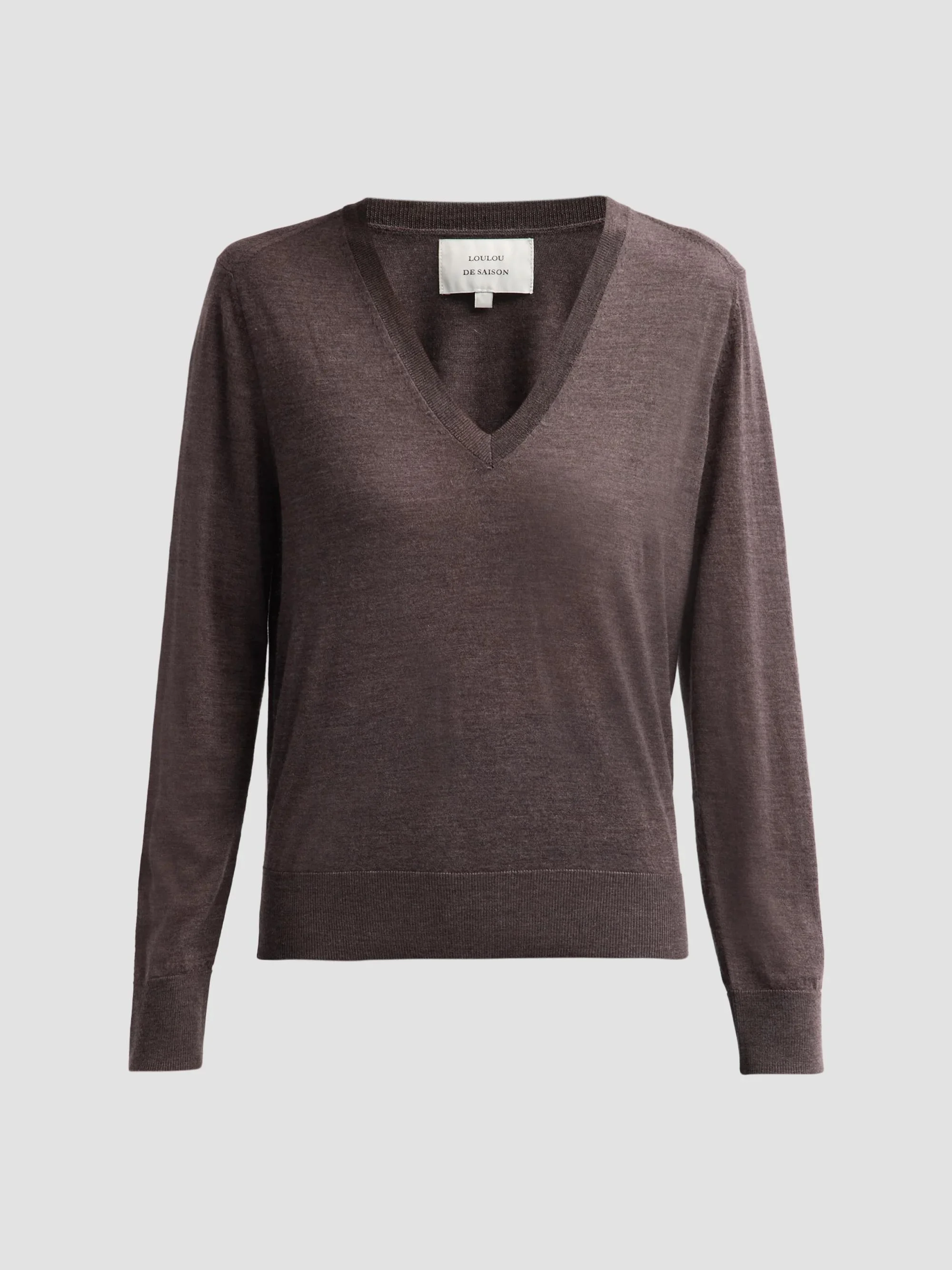 Women's Julio Cashmere V-Neck Sweater - Brown Melange - 1