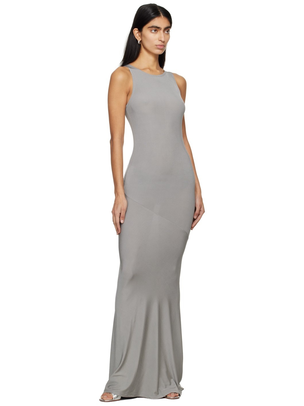 Gray Bias Maxi Dress - 4
