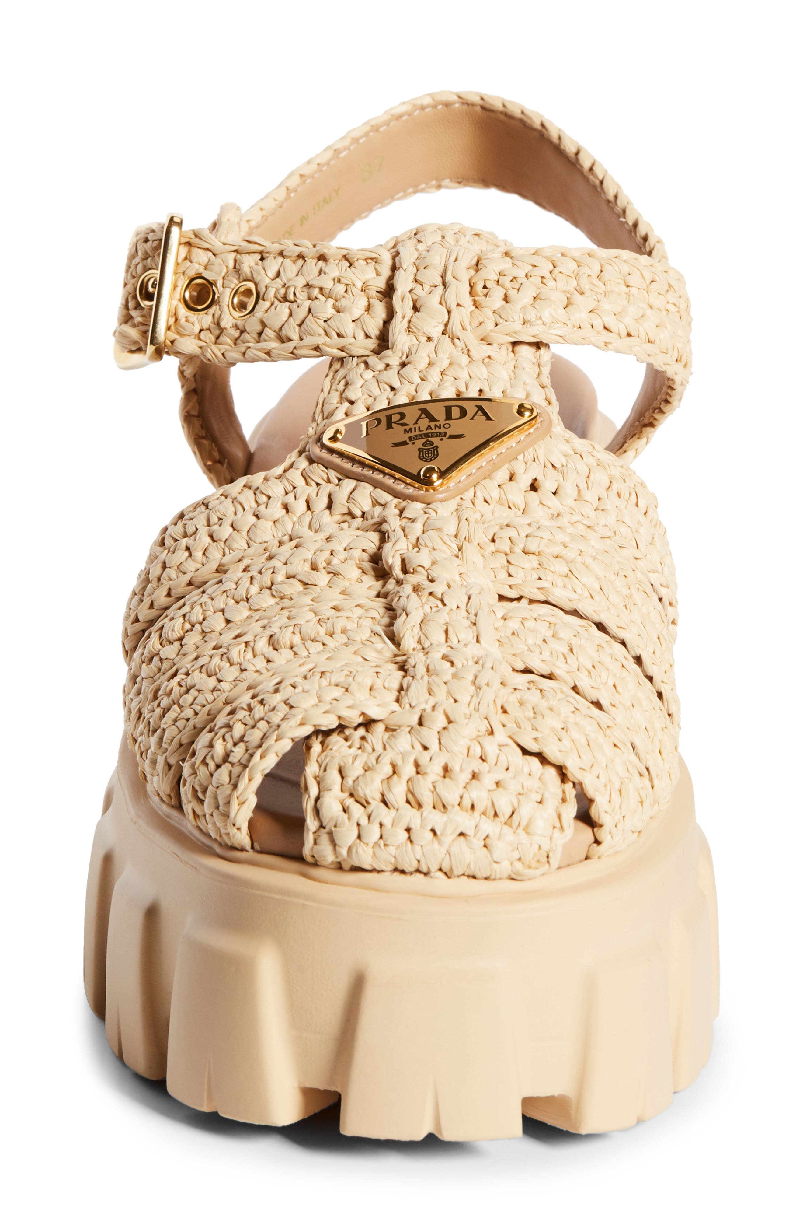 Prada Monolith Lug Sole Fisherman Sandal in Naturale at Nordstrom - 4