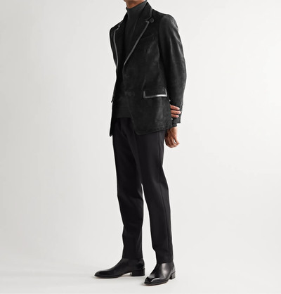 TOM FORD Slim-Fit Leather-Trimmed Suede Blazer outlook