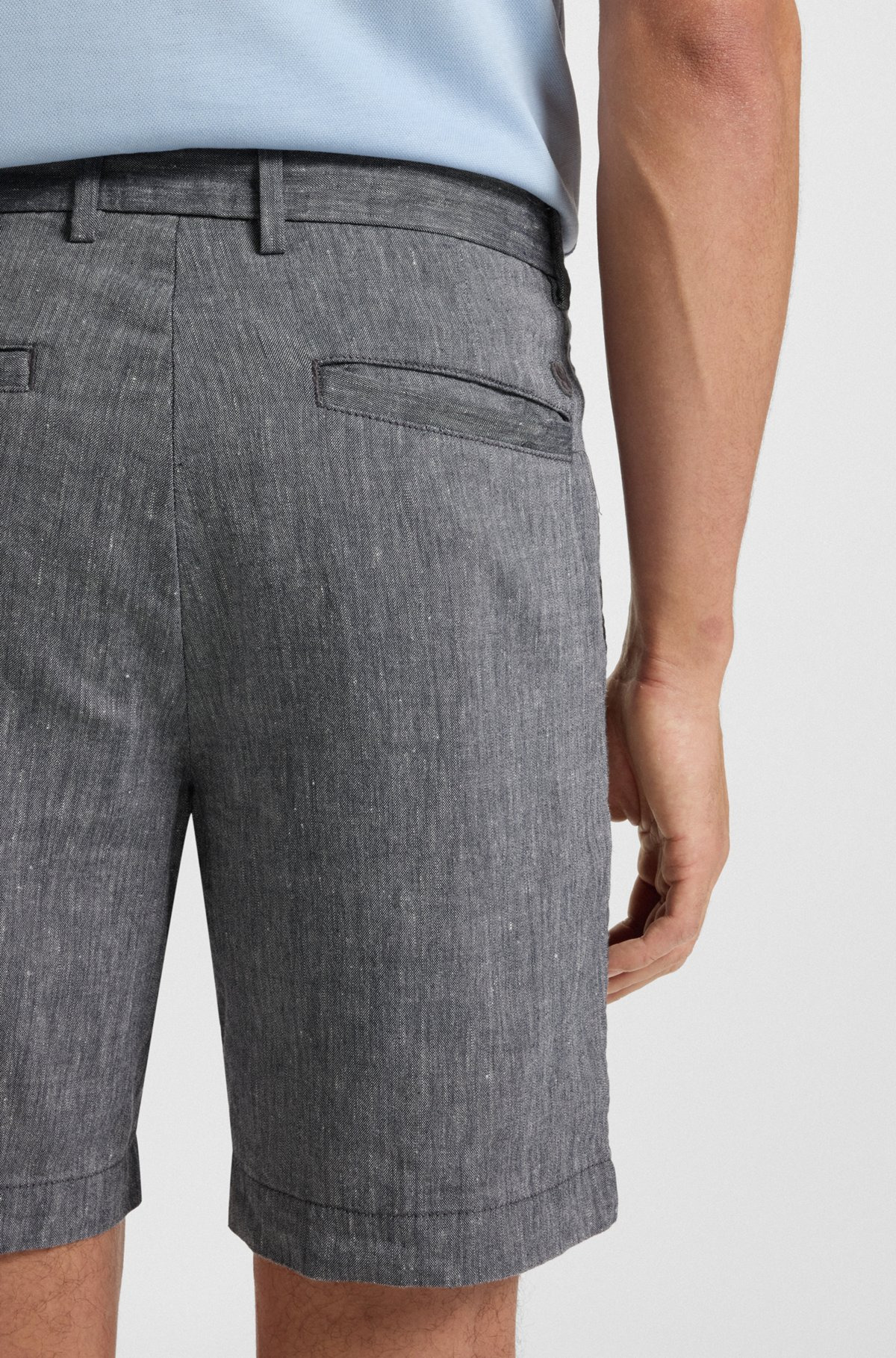 REGULAR-FIT SHORTS IN A LINEN BLEND WITH DRAWCORD - 5