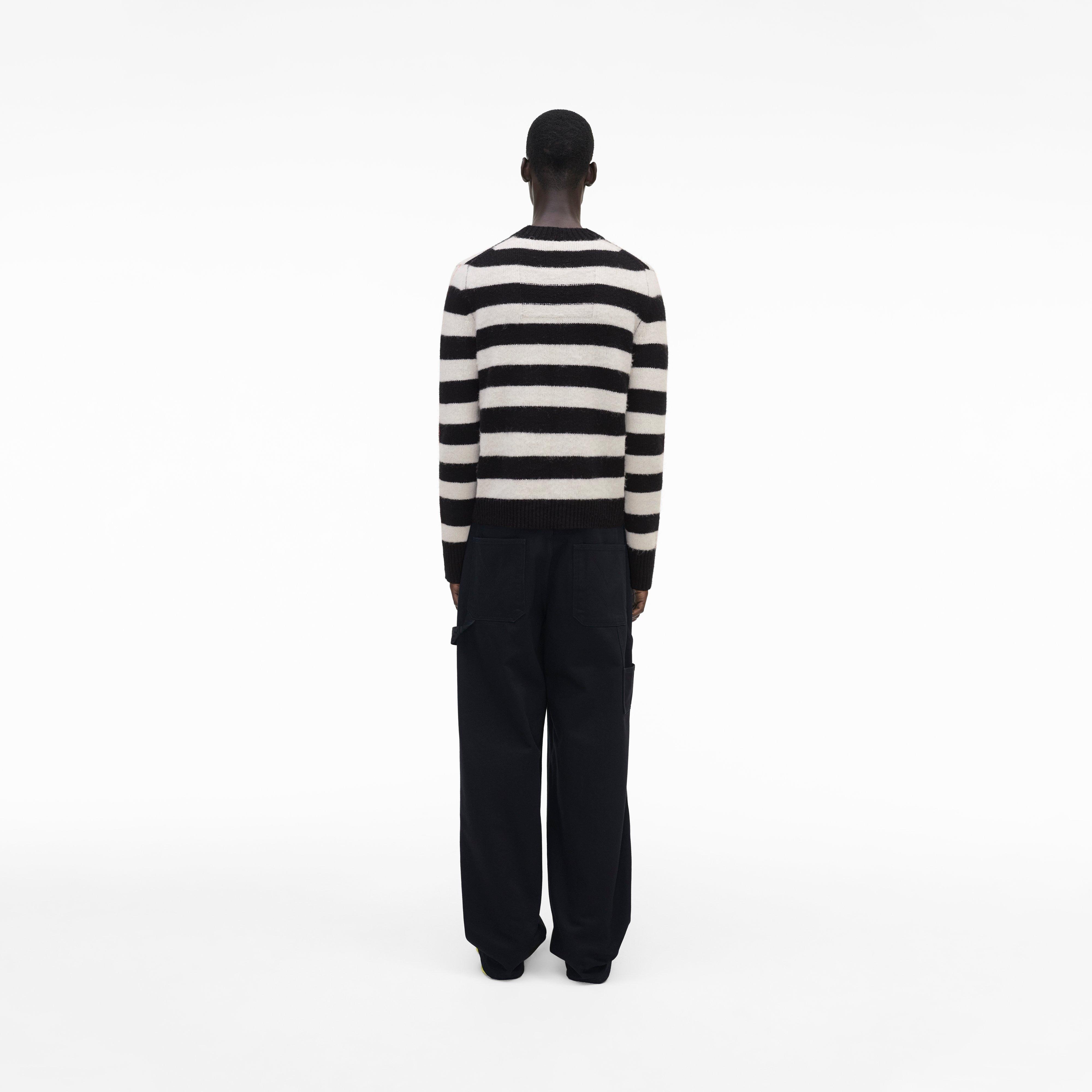 THE STRIPED BRUSHED LOGO SWEATER - 10