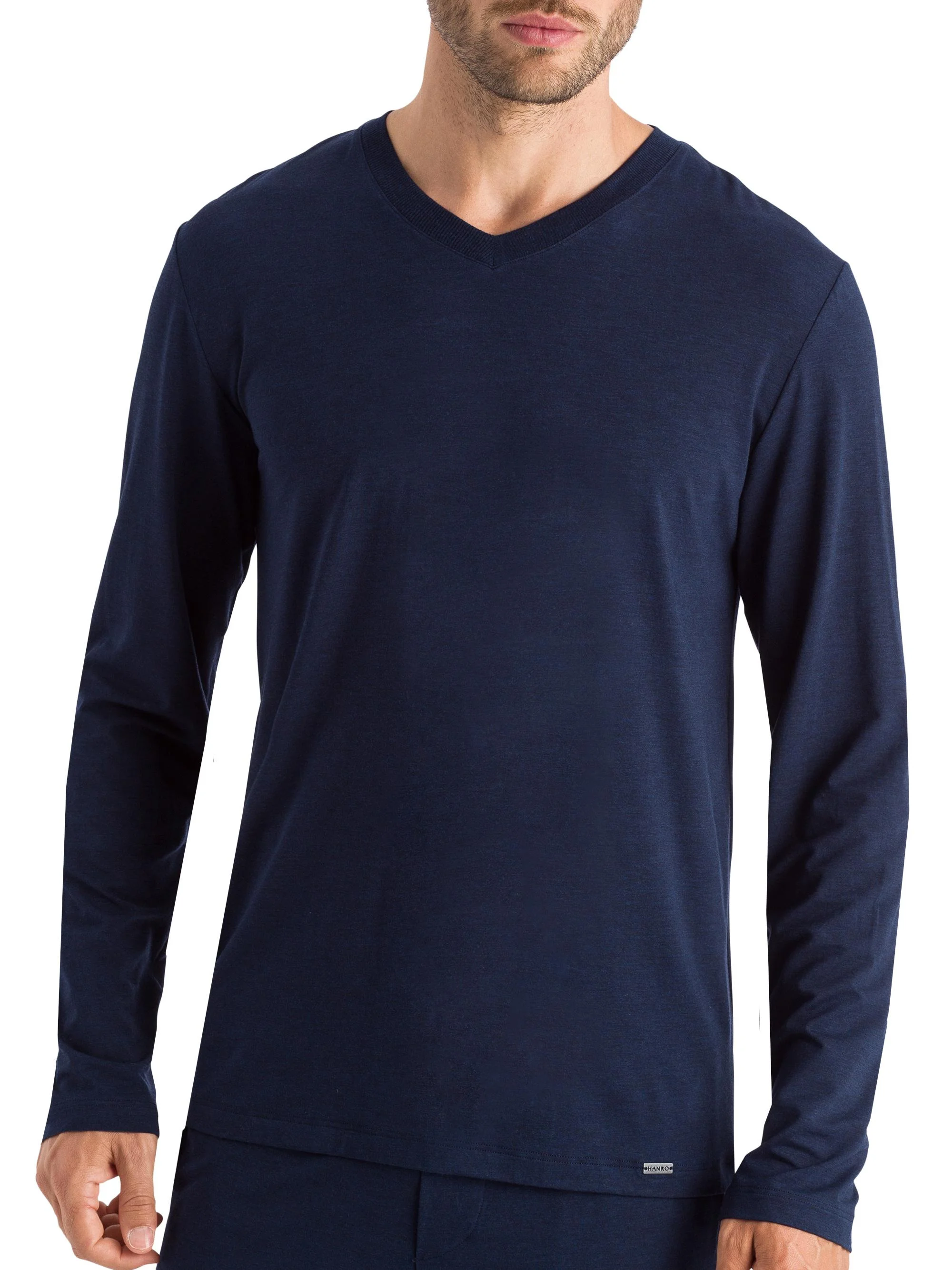 Men's Casuals Long-Sleeve V-Neck T-Shirt - Deep Navy - 1