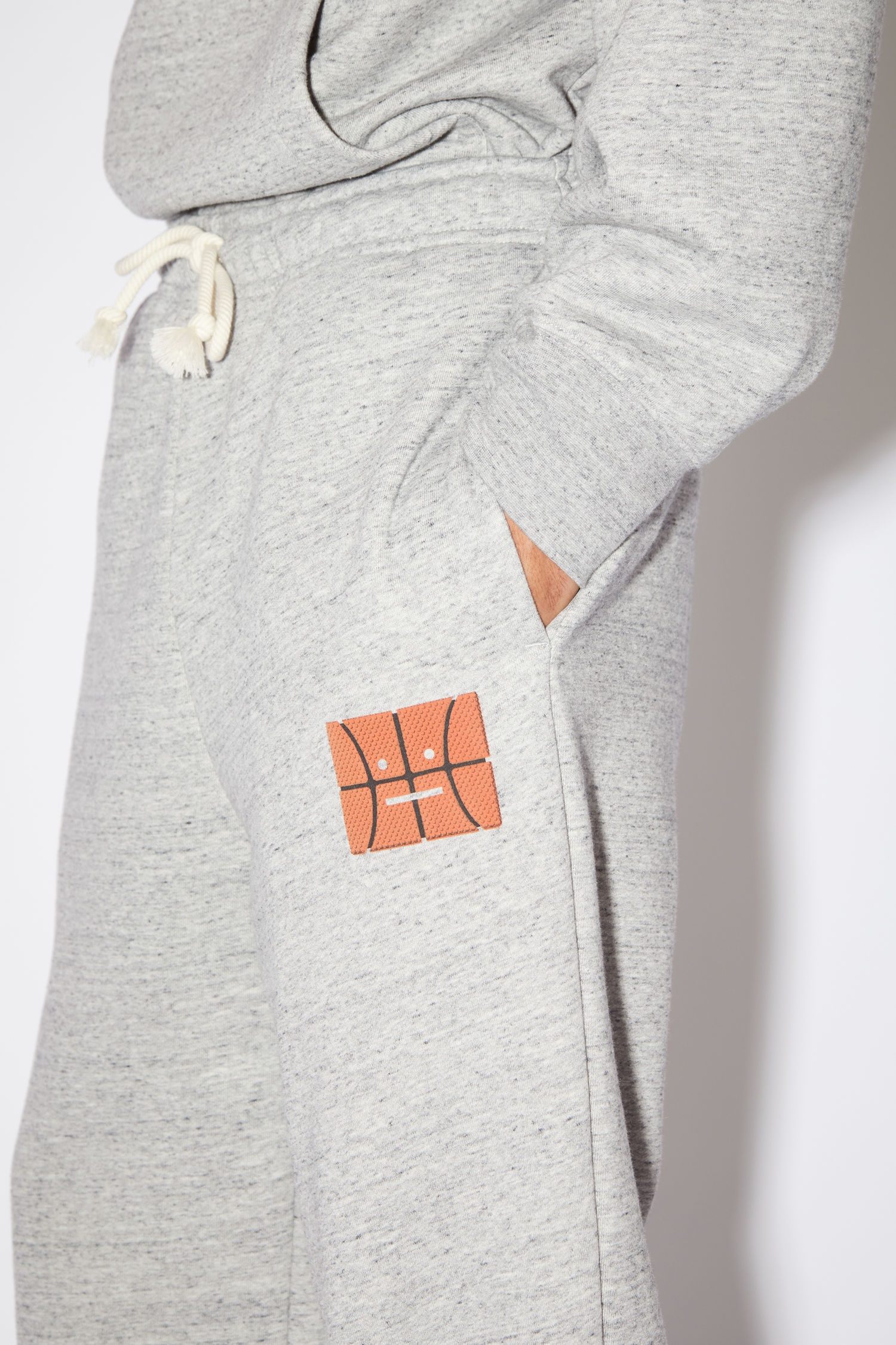 Fleece sweatpants - Marble grey melange - 5