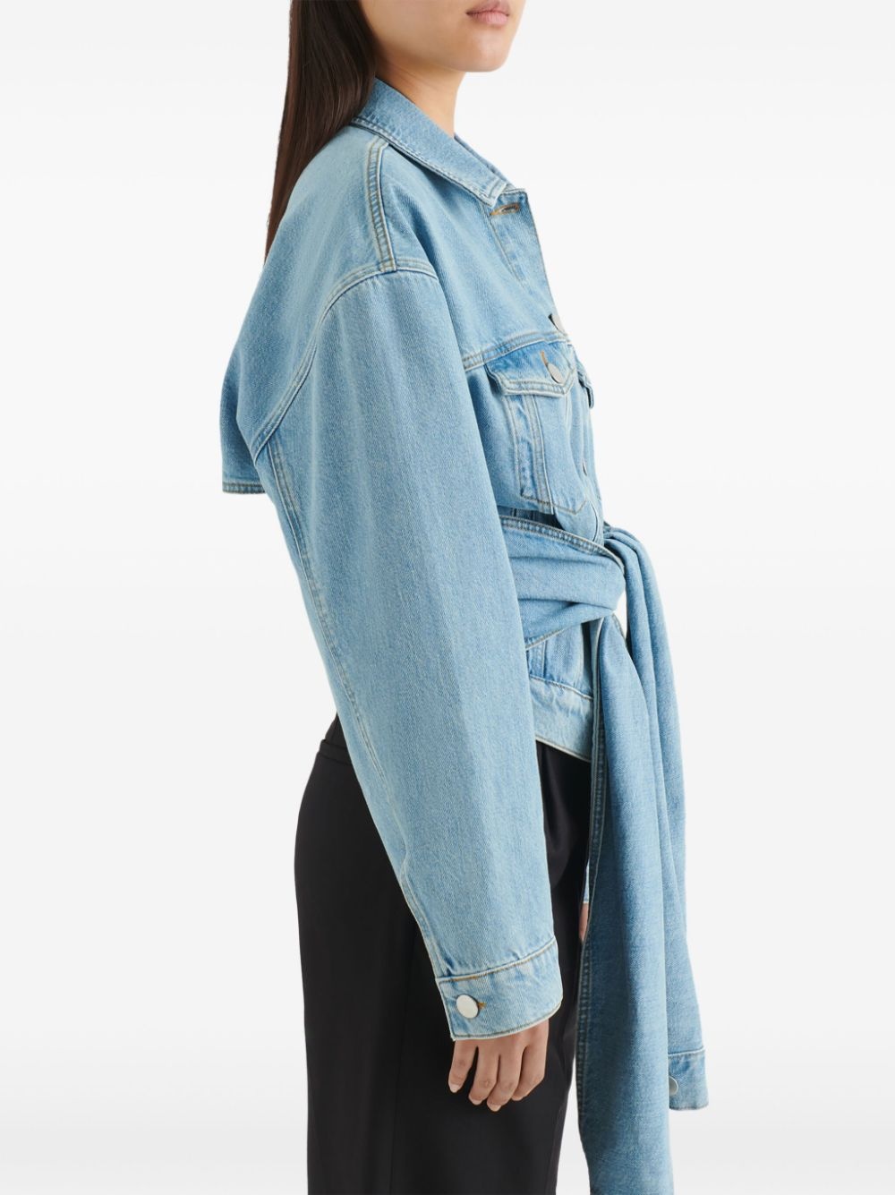 waist front-tie jacket - 3