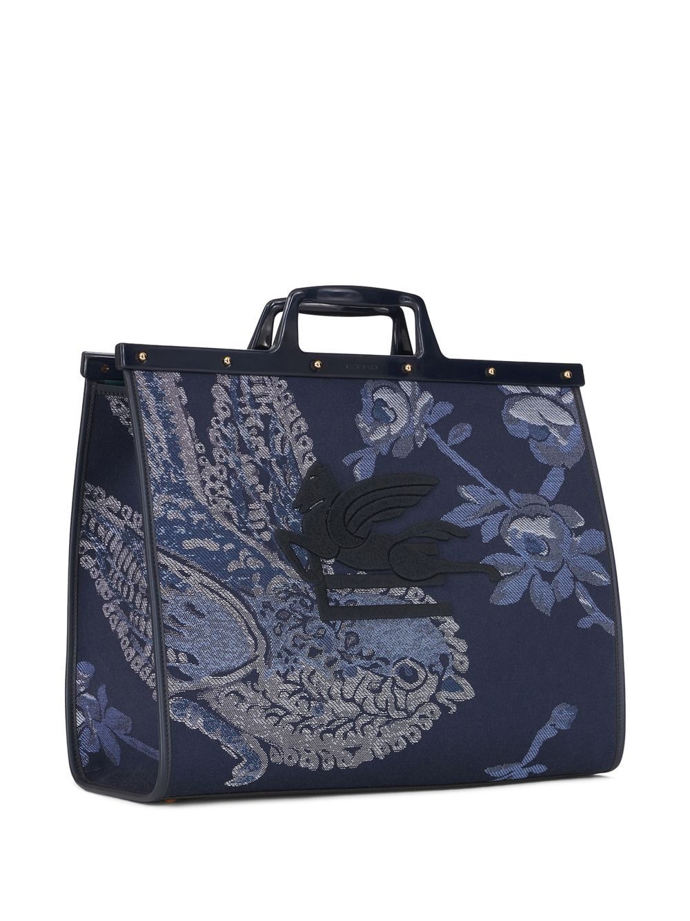 logo-embroidered jacquard tote bag - 4