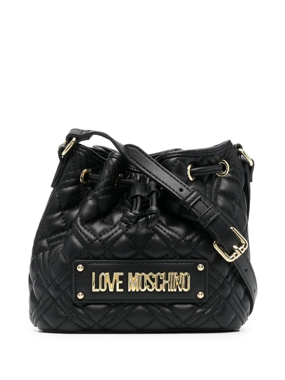 quilted-finish bucket bag - 1