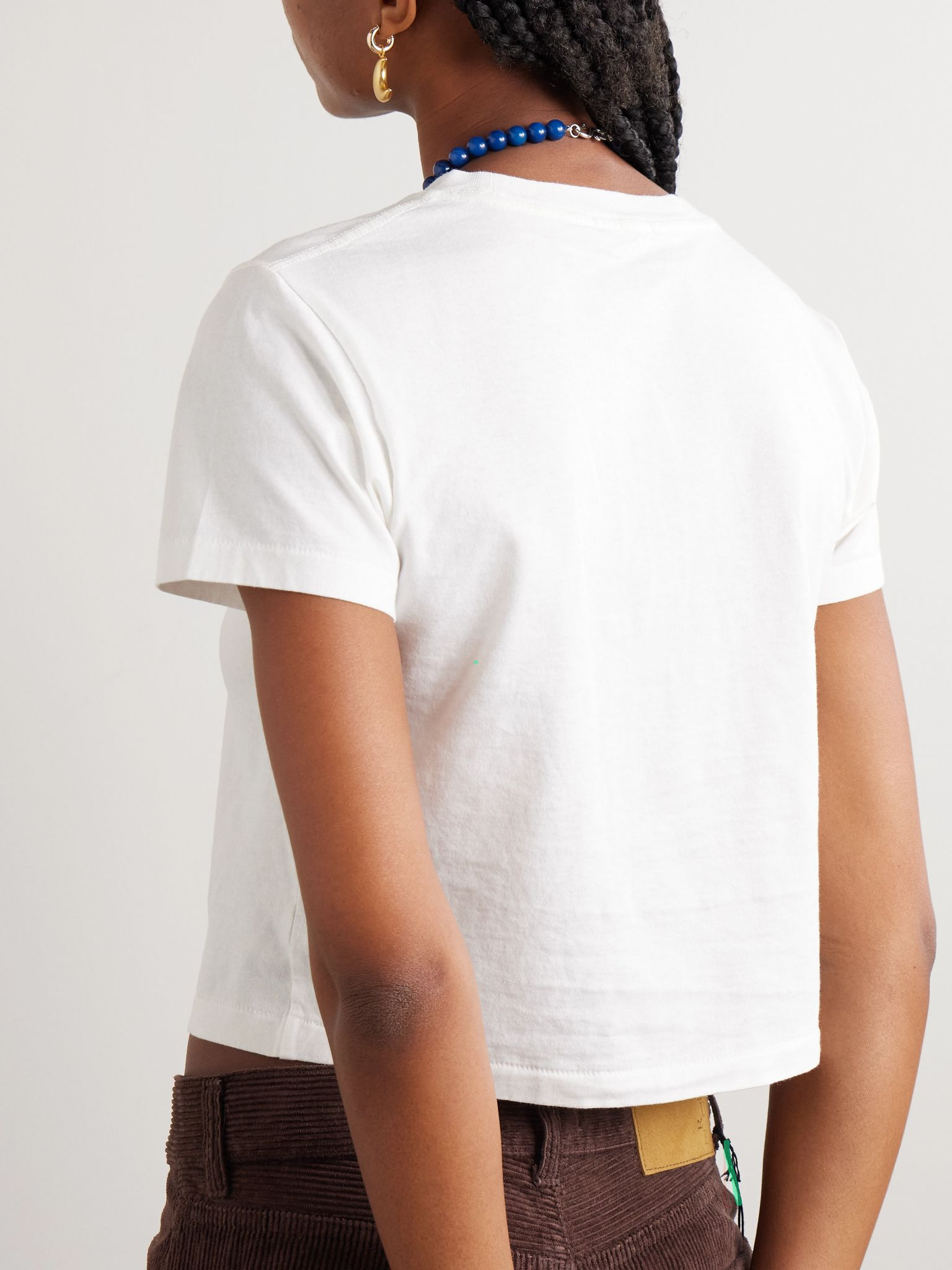 Visage printed cotton-jersey T-shirt Cream - 3