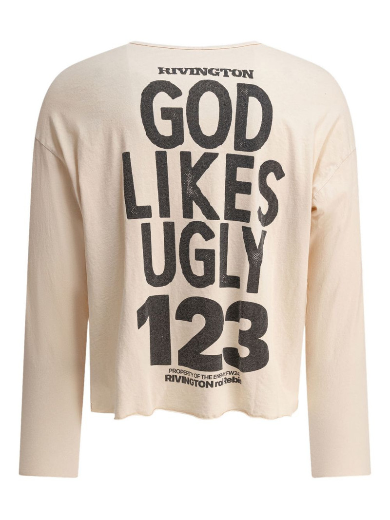 RIVINGTON roi Rebis Clayton portrait-print long-sleeve T-shirt outlook