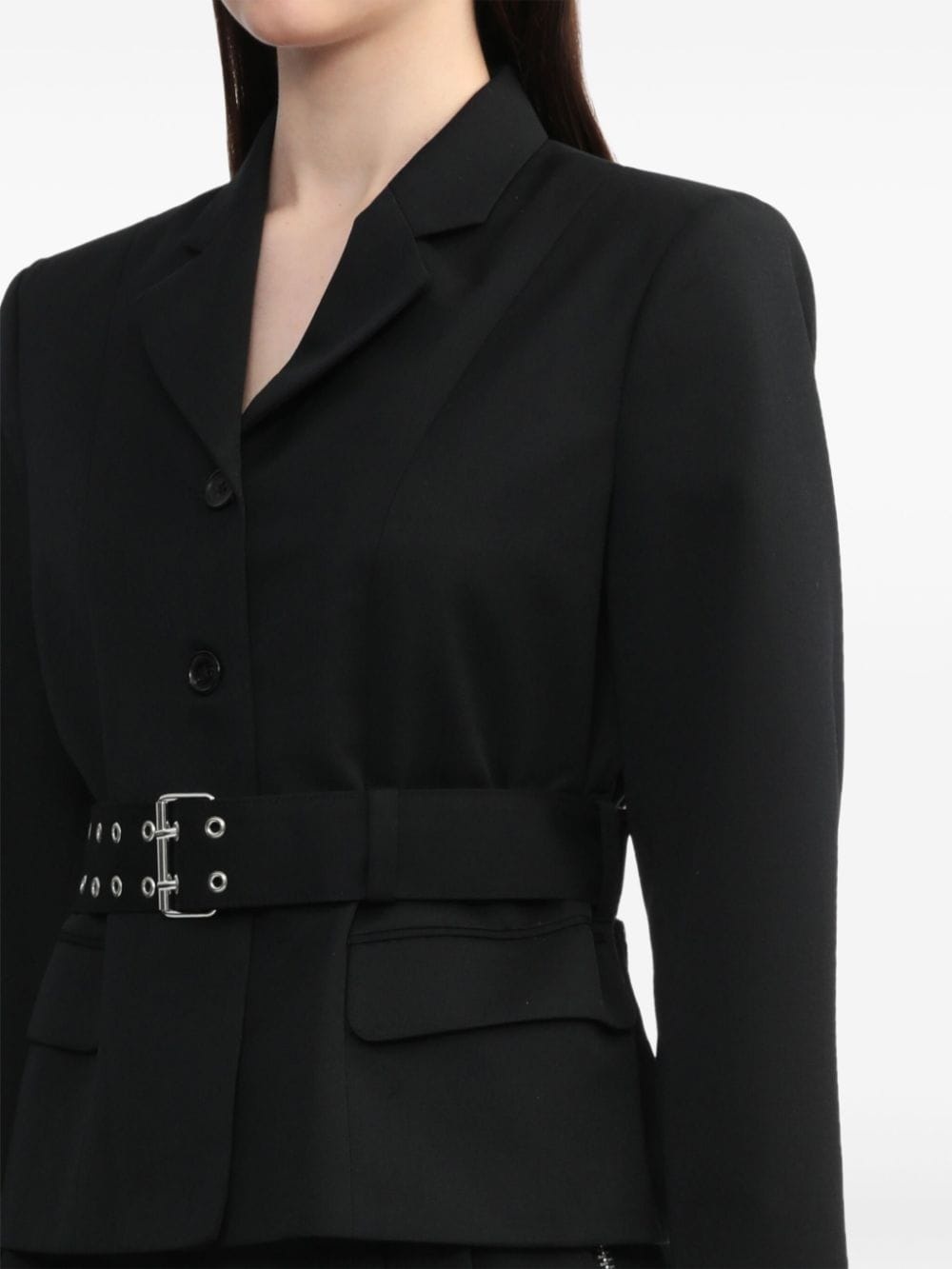open-back belted blazer - 5