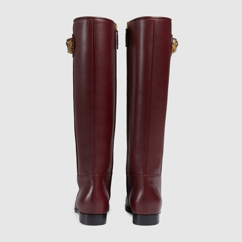 Leather boot with tiger head 4