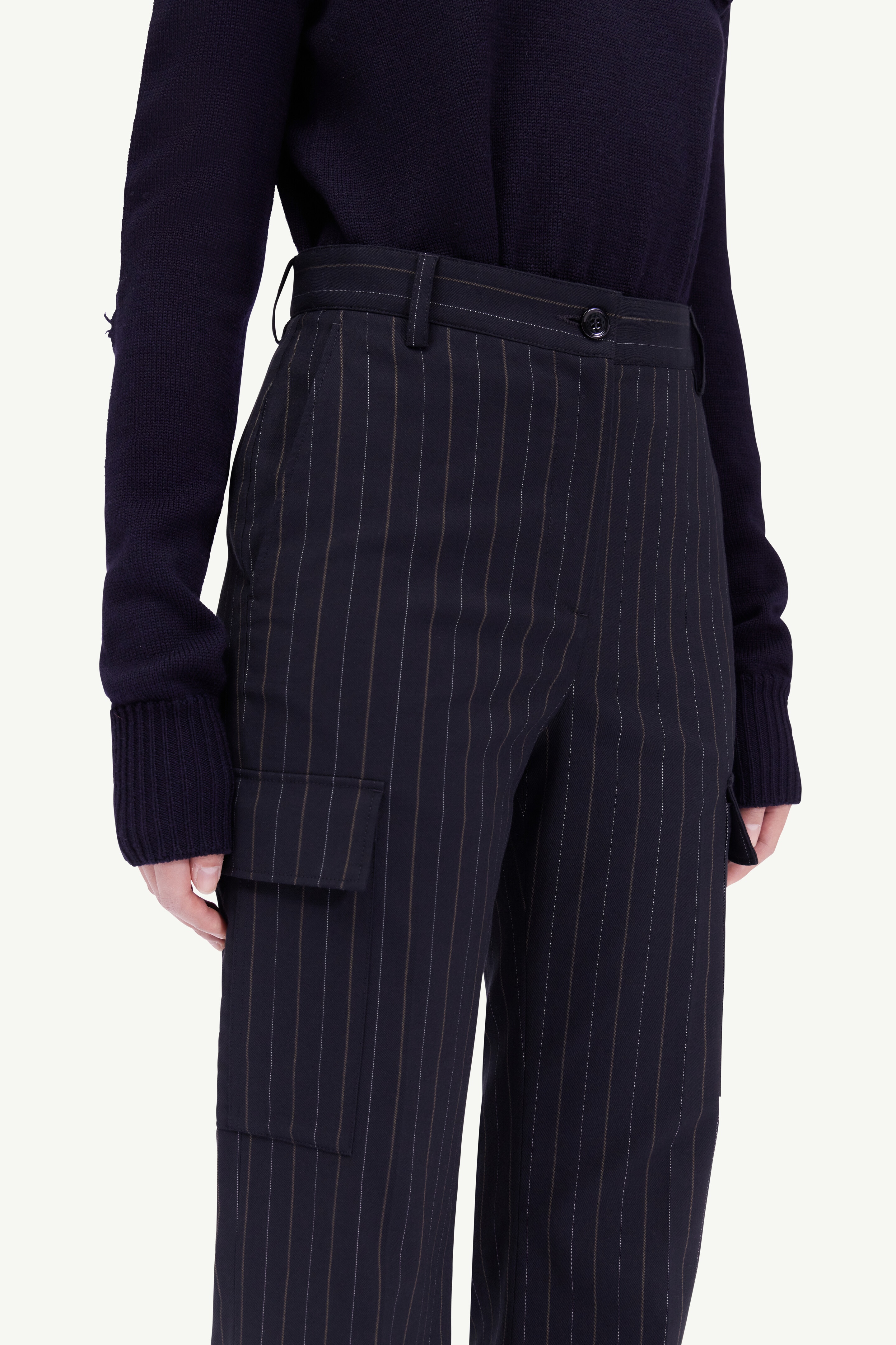 Stripe cargo trousers - 5